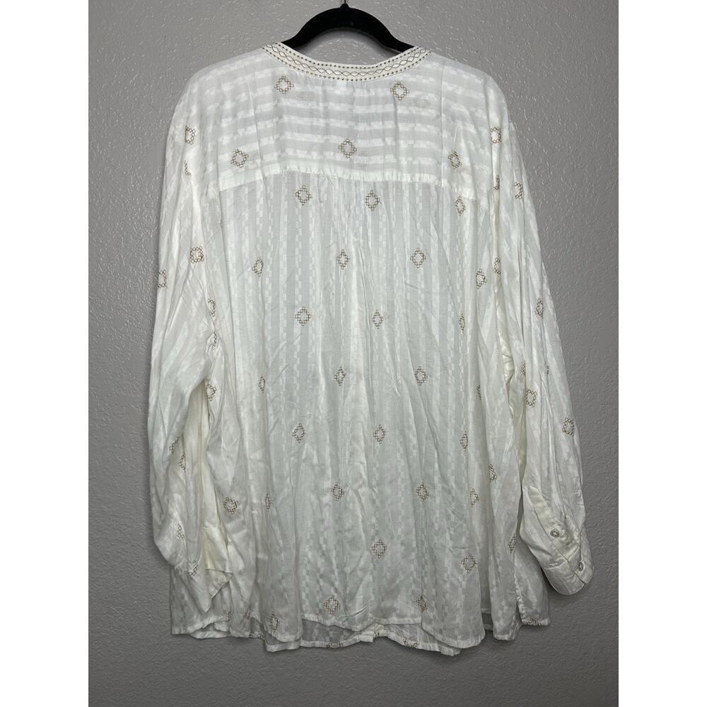 Catherine’s White Embroidered Tunic Blouse Boho Peasant Lightweight NWT Size 4X - Picture 2 of 10